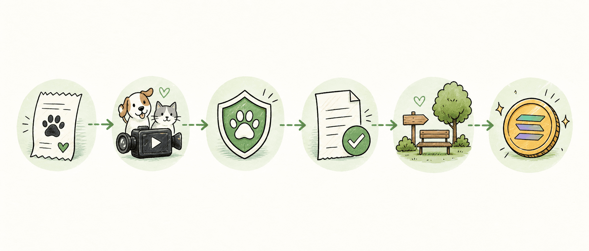 Illustrated six-step adoption receipt flywheel